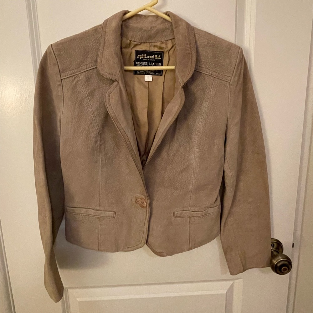 Vintage Tan Leather Blazer